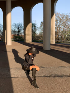MS Straw Fedora | Black